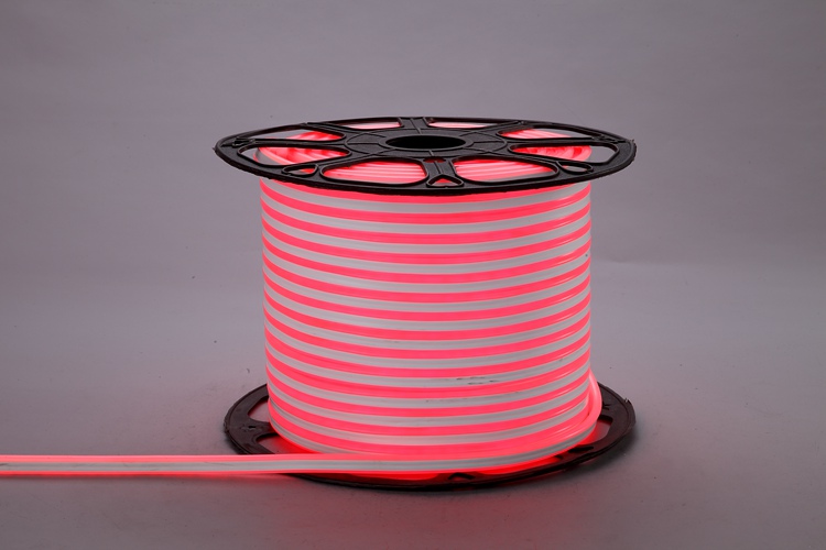 Luz de tira vermelha flexível de um lado